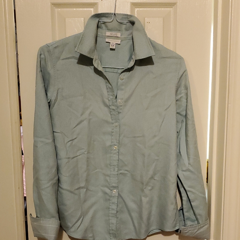Charter Club Aqua Striped Cotton Shirt